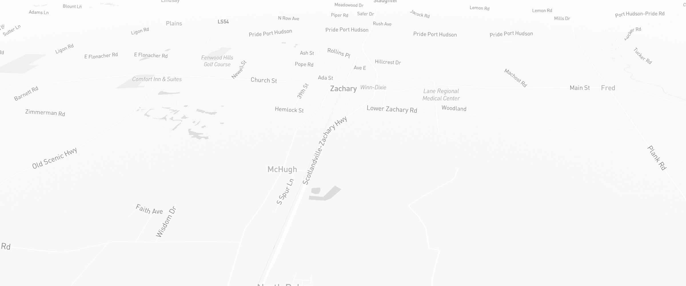Neighborhood map of Zachary, LA — the area served by Life Insurance Agents of Zachary Group